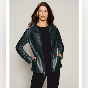 NWT Investments Petite Genuine Lamb Leather Jacket